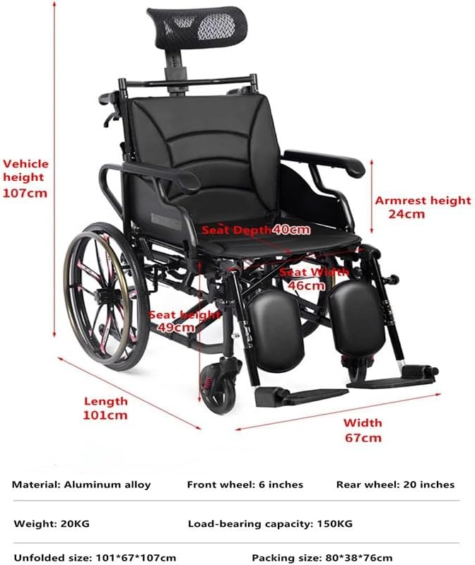 Manual Wheelchair, Lightweight Folding Wheelchair, Reclining Wheelchair, Shower Chair, Bathing Wheelchair, Mobility Scooter for The Elderly and Disabled