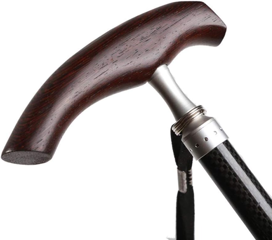 Walking Canes,Crutches Non-Slip Retractable Walking Stick Carbon Fiber Solid Wood Crutch for Seniors Disabled Mobility Daily Living Aids