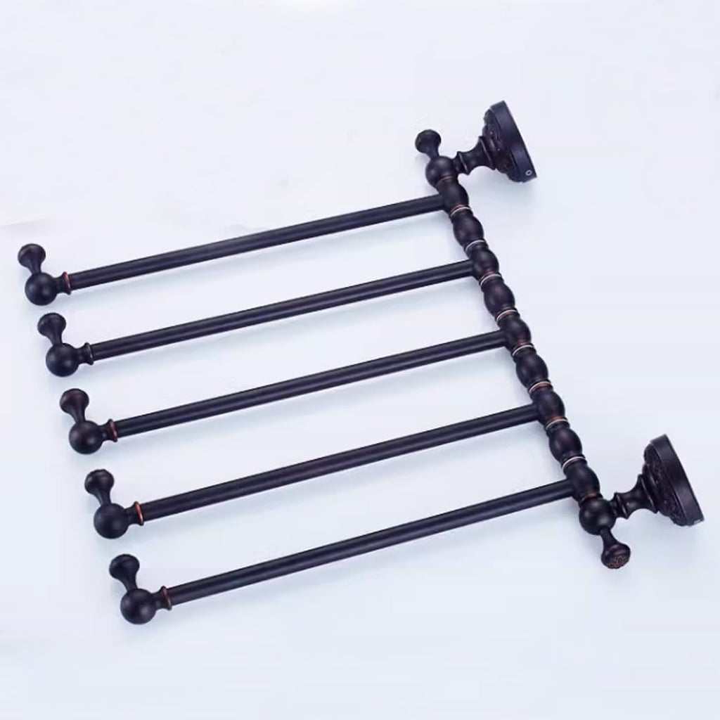 ZHOUXIAO Oil Rubbed Bronze Swing Out Towel Bar Holder/Brass Swivel Multiple Towel Rack for Bathroom or Kitchen, Towel Bar Folding Arm Swivel Hanger Bathroom Storage Wall Moun S