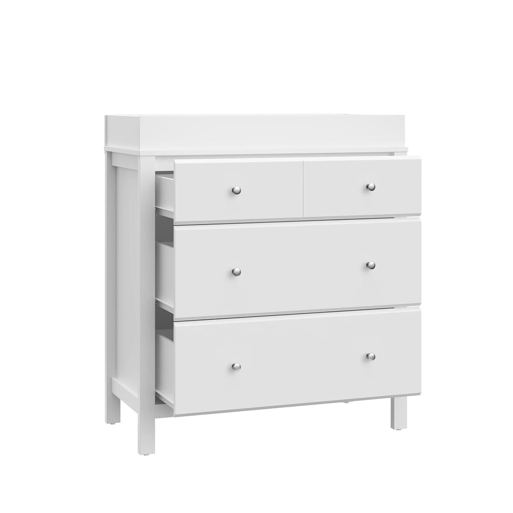 Storkcraft Horizon 3 Drawer Chest with Changing Topper (White) – GREENGUARD Gold Certified, Includes Removable Changing Table Topper, Chest of Drawers for Nursery & Kids Bedroom