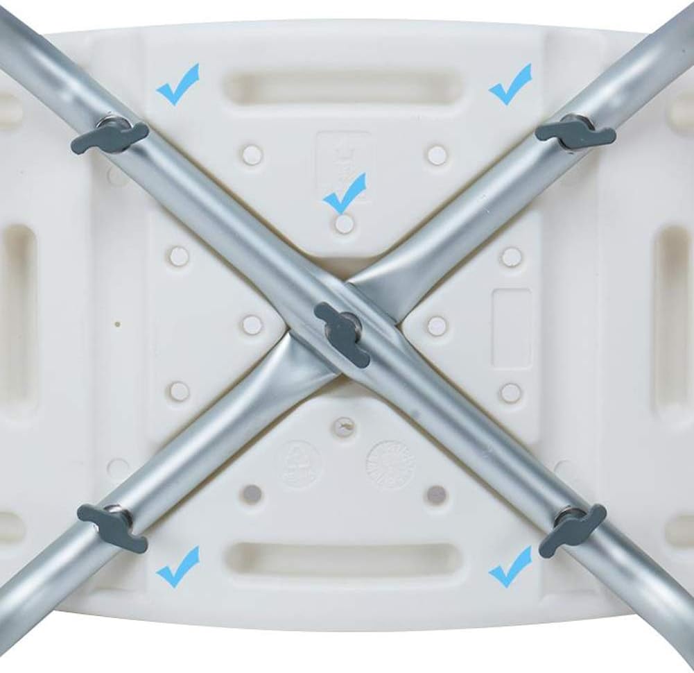 Shower Stool Shower Seat Shower Stool,Aluminium Shower Seat Chair Non-Slip Height Adjustable Disability Aid,Suitable for People with Reduced Mobility