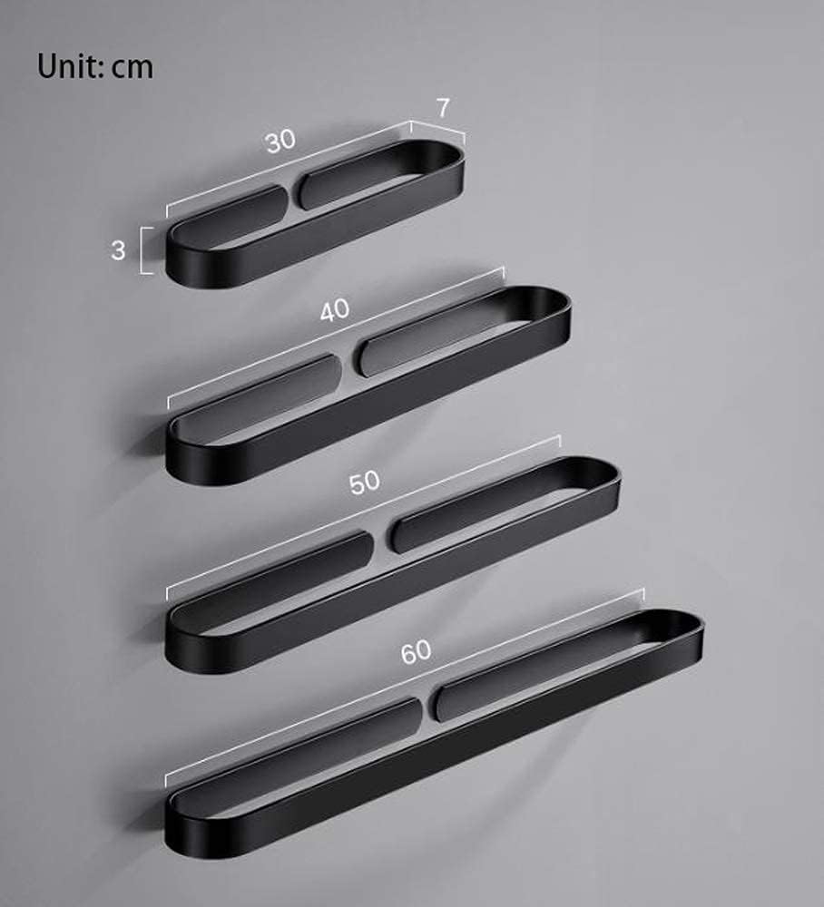 NERDOH Modern and Simple Bathroom Towel Rack,Space Aluminum Wall-Mounted Towel Bar,Bathroom Towel Rail Rack,Painted Finish(30cm,40cm,50cm,60cm) Black