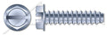 (2500 pcs) 1/4'-14 X 3/4', Self-Tapping Sheet Metal Screws, Type B, Hex Indented Washer, Slotted, Steel, Zinc Plated