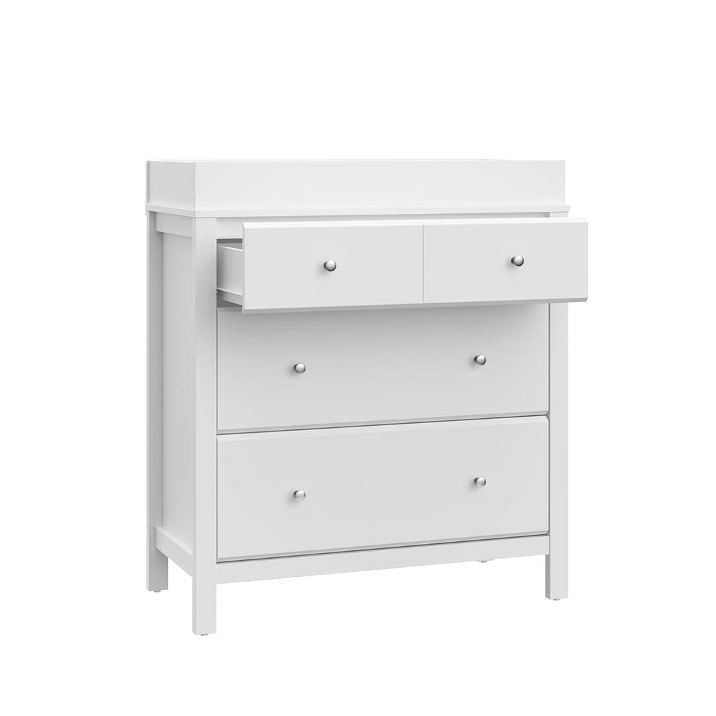 Storkcraft Horizon 3 Drawer Chest with Changing Topper (White) – GREENGUARD Gold Certified, Includes Removable Changing Table Topper, Chest of Drawers for Nursery & Kids Bedroom