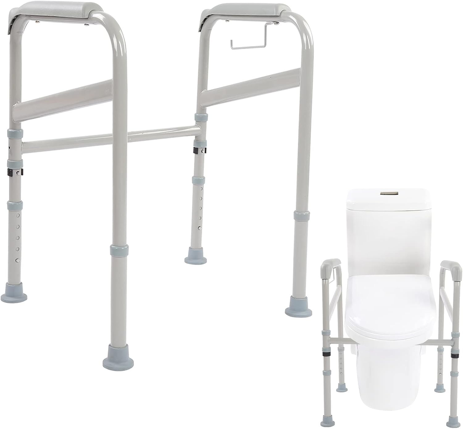 Safety Adjustable Hand Rail Disabled Grab Aid Disability Support Toilet Bar for Bathroom Use with Height and Width Adjustable Armrests