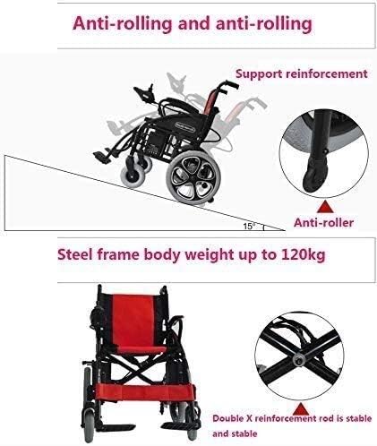 Seniors Elderly Scooter Four Electric wheelchairs Intelligent Lightweight Foldable GPS, Suitable for The Elderly Travel, red, 96X67CM