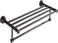 Towel Rails Solid Brass Towel Rack with Bar for Bathroom Shelf Wall Mounted, Oil Rubbed Bronze, 61.5 cm/Toilet Brush Set (Color : Towel Shelf)