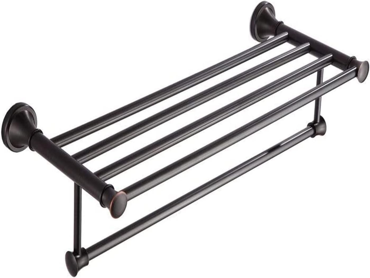 Towel Rails Solid Brass Towel Rack with Bar for Bathroom Shelf Wall Mounted, Oil Rubbed Bronze, 61.5 cm/Toilet Brush Set (Color : Towel Shelf)