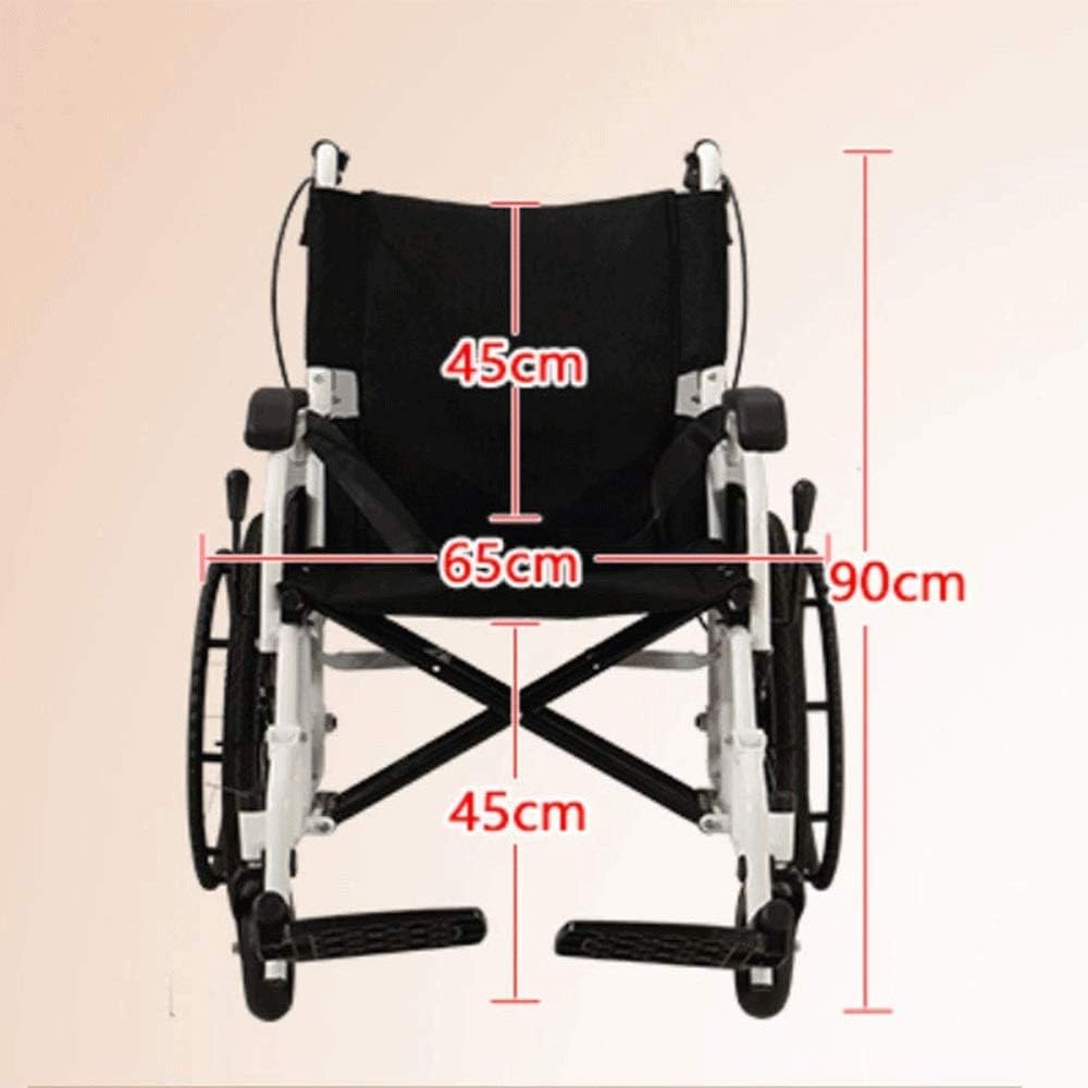 Wheelchair,Wheelchair Folding Lightweight Travel Portable Ultralight Elderly Elderly Trolley Disabled Portable Scooter, Black