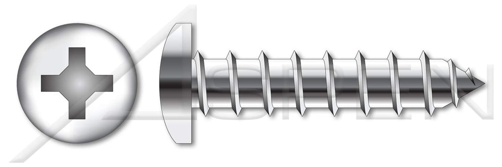 (500 pcs) #14 X 2-1/2', Self-Tapping Sheet Metal Screws, Type A, Pan Phillips Drive, Stainless Steel