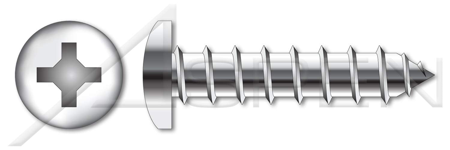 (500 pcs) #14 X 2-1/2', Self-Tapping Sheet Metal Screws, Type A, Pan Phillips Drive, Stainless Steel