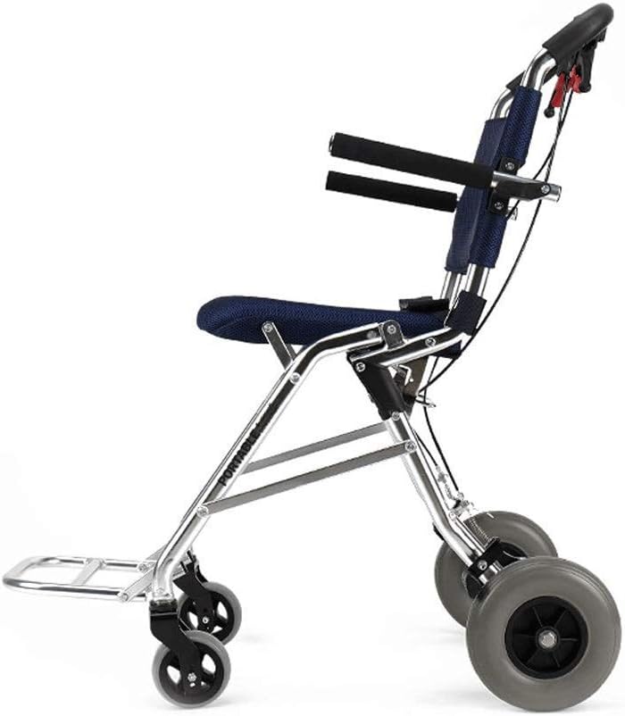 Wheelchair, Aviation Titanium Alloy Wheelchair Folding Folding Scooter for The Elderly Disabled Portable Cart, Folding Size: 530 430 600 Mm