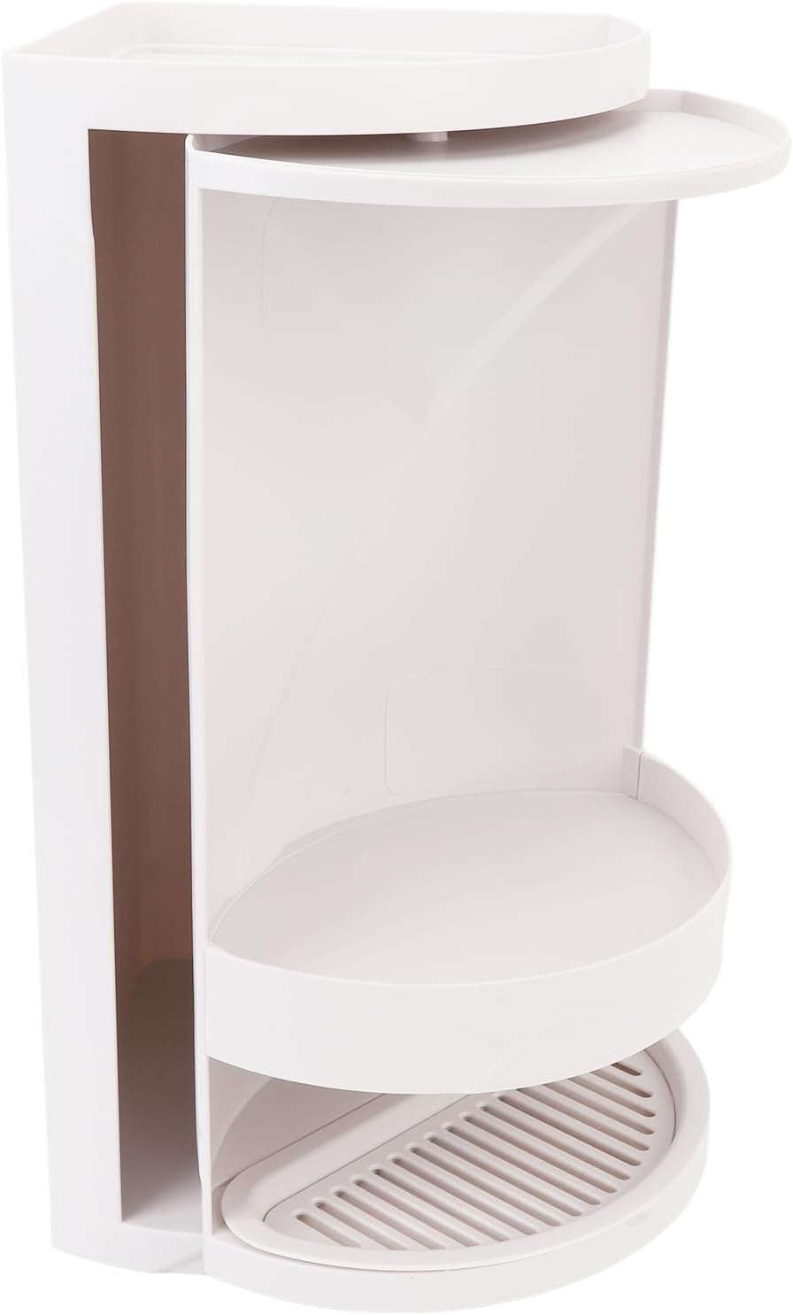 PP Bathroom Corner Shelf, 360 Degree Rotating, 2 Tier Cosmetic Storage Rack with Design, Proof, Spacious Countertop Organizer for Bedroom, Kitchen, and Bath (Grey)
