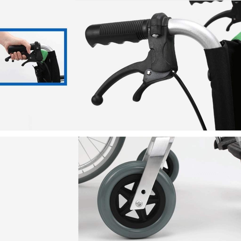 Wheelchair Aluminum Folding Self-Push,Portable Light Travel Trolley Seniors Disabled Scooter Four-Wheeled Vehicle,Portable