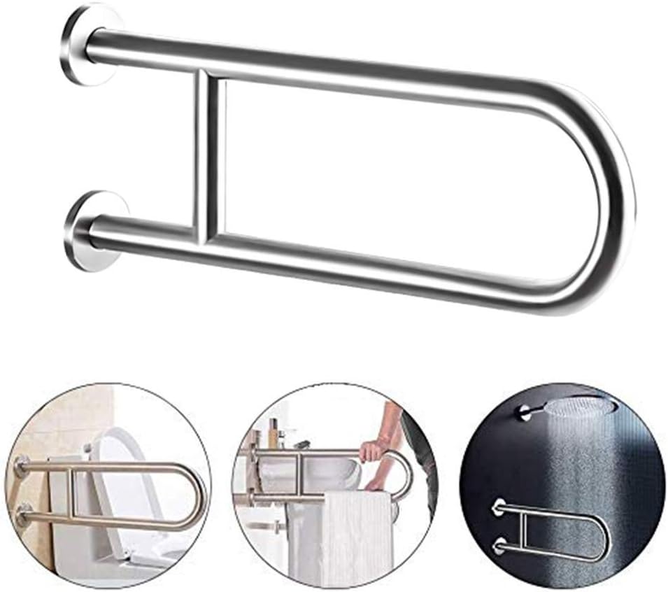 Bathroom Grab Rails Hand Rail Disability Aids Toilet Grab Bar, Stainless Steel 24-Inch Safety Bathroom Rail Heavy Duty Screw-in Assist Handles for Ada Bathroom