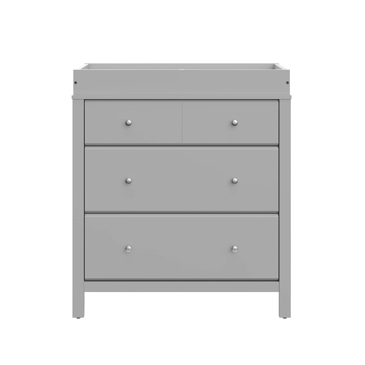Storkcraft Horizon 3 Drawer Chest with Changing Topper (Pebble Gray) – GREENGUARD Gold Certified, Includes Removable Changing Table Topper, Chest of Drawers for Nursery & Kids Bedroom