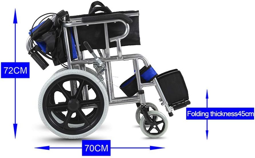 Wheelchairs Folding Wheelchair Transport Motorized Permanent Table Swinging Pedals Elderly Children Scooter Folding Car Travel,Blue
