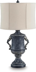 Signature Design by Ashley Morvanford Vintage Polyresin Table Lamp with 3-Way Switch, Black