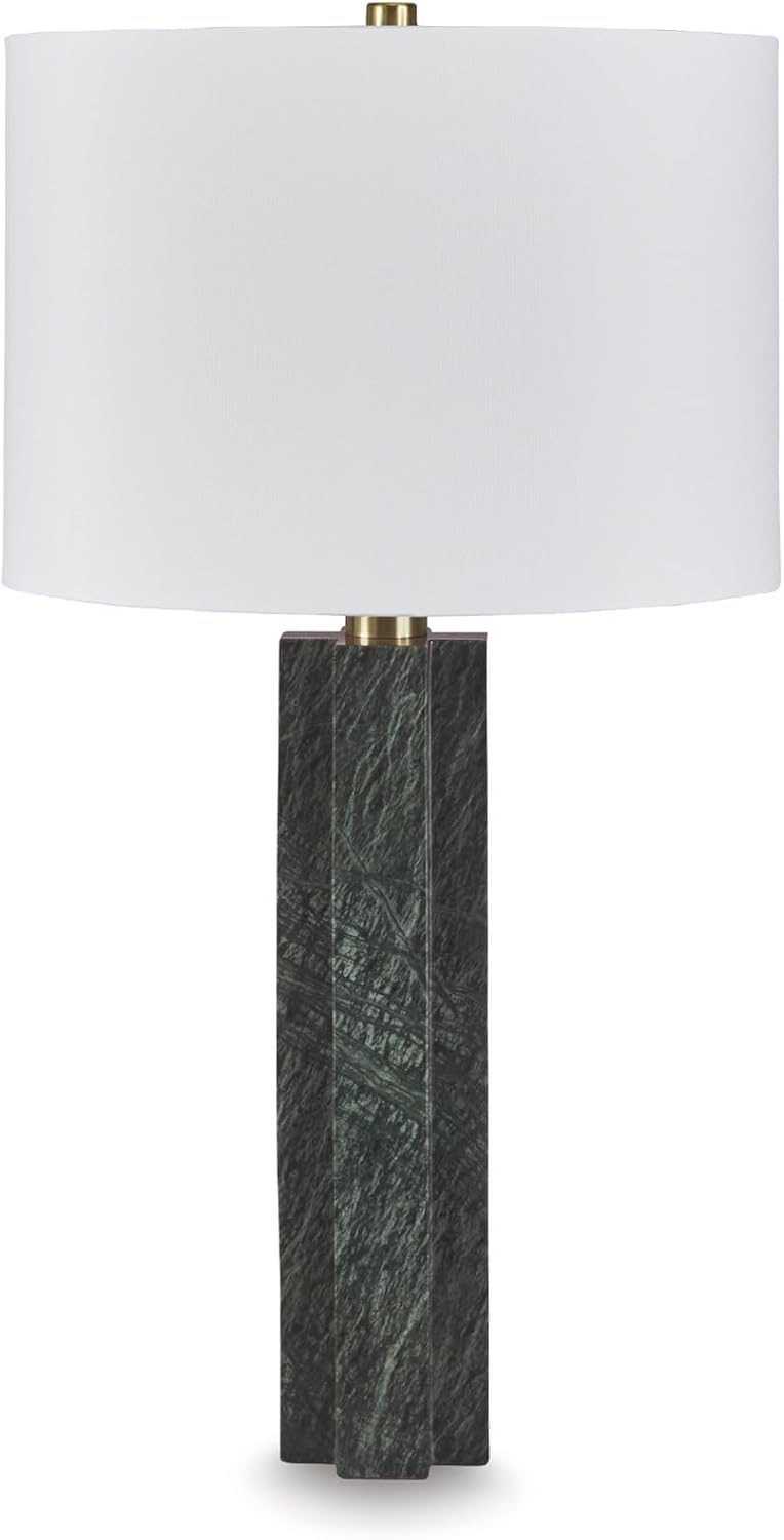 Signature Design by Ashley Keegan Contemporary Marble Table Lamp with 3-Way Switch, Green