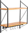 VIDI Floating Wall Shelf Mounted Rustic Wood for Bathroom Kitchen Decoration Storage Removable Hooks and Towel Bar