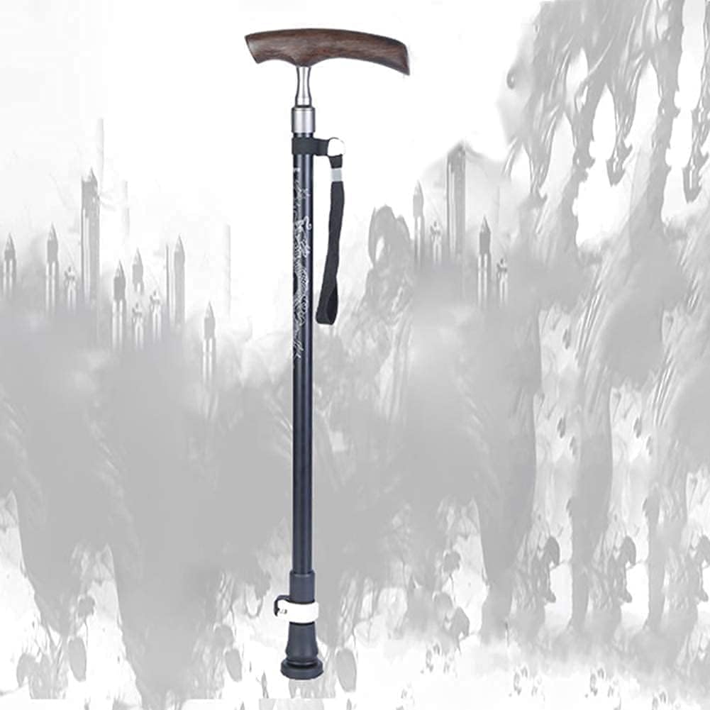 Walking Stick Walkers for seniors Rollator Walker, Walking Cane - Adjustable Walking Stick - Crutches - Lightweight Aluminum Offset Cane with Handle and Wrist Strap - Ideal Daily Living Aid for Limite