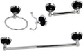 Kingston Brass BAK9112478C Water Onyx 4-Piece 18-Inch Towel Bar Bathroom Accessory Set in Polished Chrome