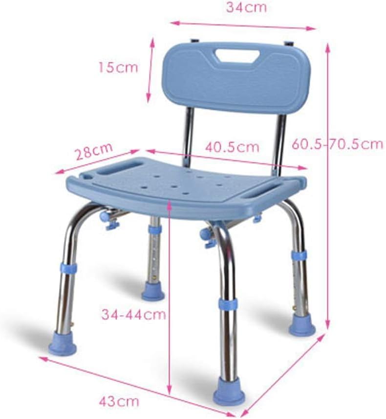 Shower Stool, Shower Chair, Shower Chair,Height Adjustable Bath/Shower Stool Bathtub Shower Chair with Backrest Shower Head Holder Non-Slip Leg Pad Disability Aid (Color : #1)