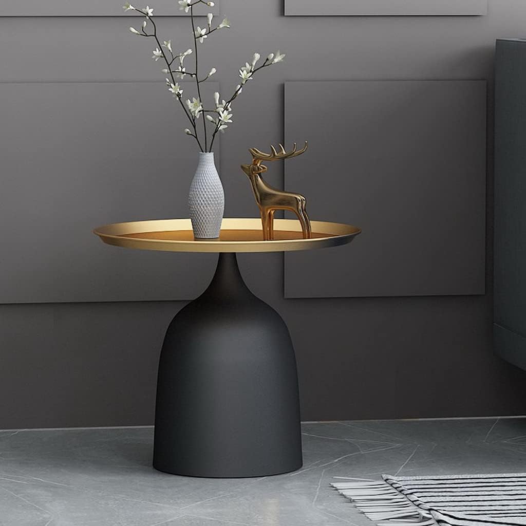 Side Table Couch Side Tables Coffee Table Modern Living Room Bedroom Sofa Tea Side Table Small Side Table Iron Round Bedside Shelf Corner Storage Rack Coffee Tables (Color : Grey)