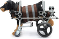 Dog Walking Disability Cart, Elderly Dog Scooter, Four-Wheel Adjustable Auxiliary Cart with Cart Handle, Suitable for Dogs with Limited Mobility,Brown