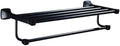 Bathroom Shelf 2 Tier Wall Mounting Rack with Towel Bars，Multifunctional