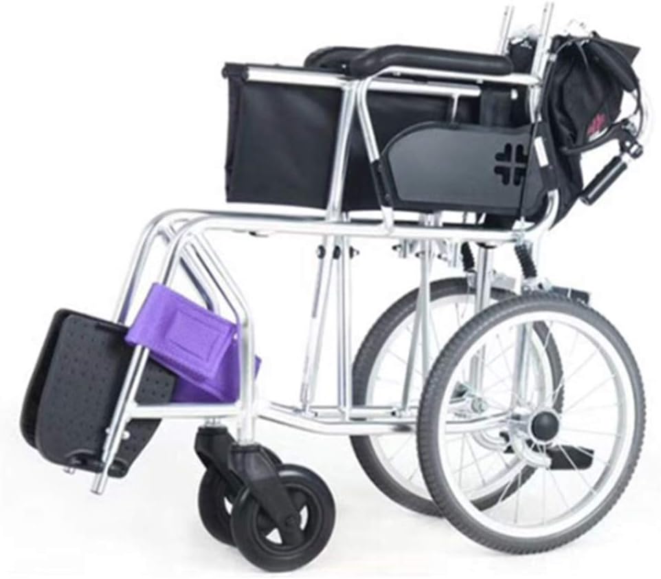 Wheelchair,Lightweight Folding Wheelchair Driving,Elderly Wheelchair Portable Aluminum Alloy Ultralight Scooter Trolley,Portable