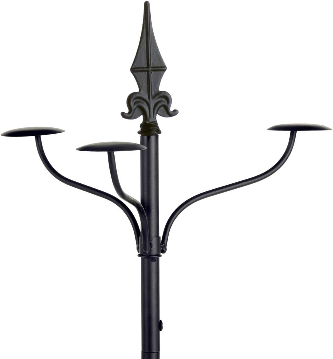 Displays2go Wrought Iron Hat and Coat Rack, Rotates, Total of 31 Hooks, Multi-Tiered, Black, 73' H x 20' W x 20' D