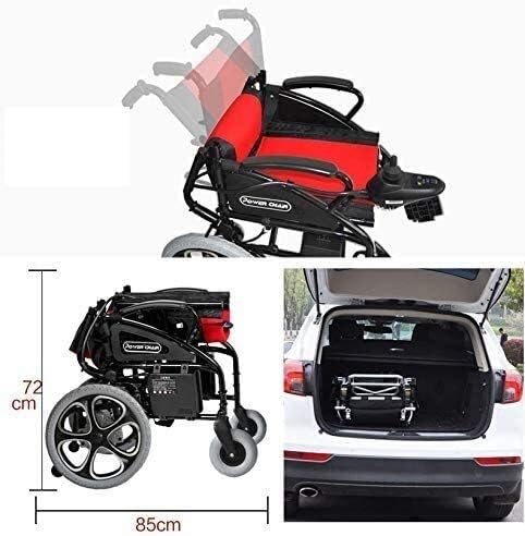 Seniors Elderly Scooter Four Electric wheelchairs Intelligent Lightweight Foldable GPS, Suitable for The Elderly Travel, red, 96X67CM