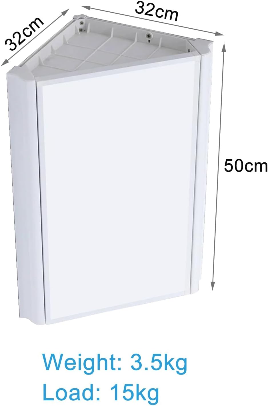 Bathroom Mirror Cabinet, Corner Vanity Mirror for Small Space, Wall Mounted Bathroom Storage Cabinet with Mirror, Aluminum Alloy Construction IP54 Waterproof (Color : White)