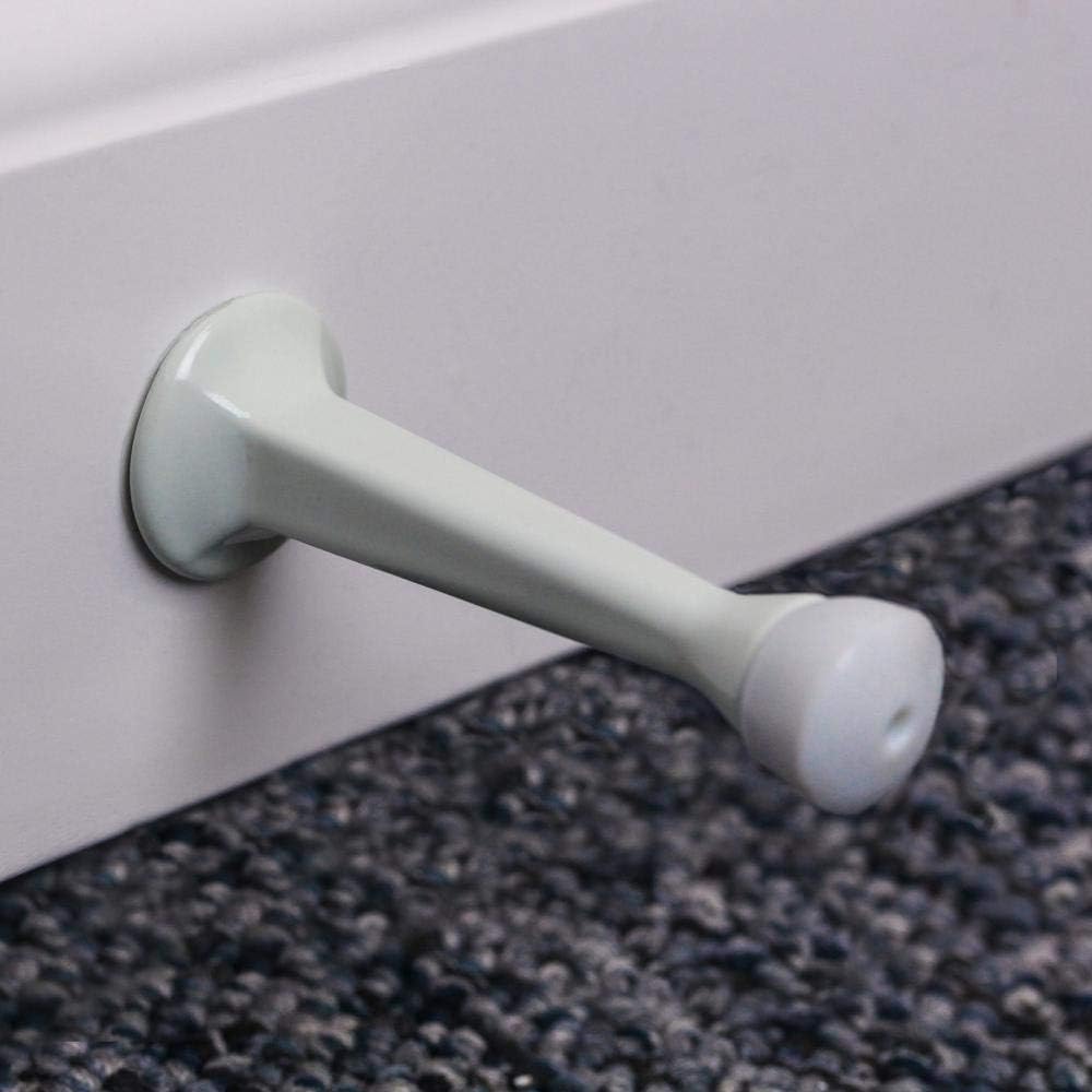 Liberty Premium Door Stop Metal Solid Rigid Door Stopper Brushed 3' (Solid White, 96 Pack)