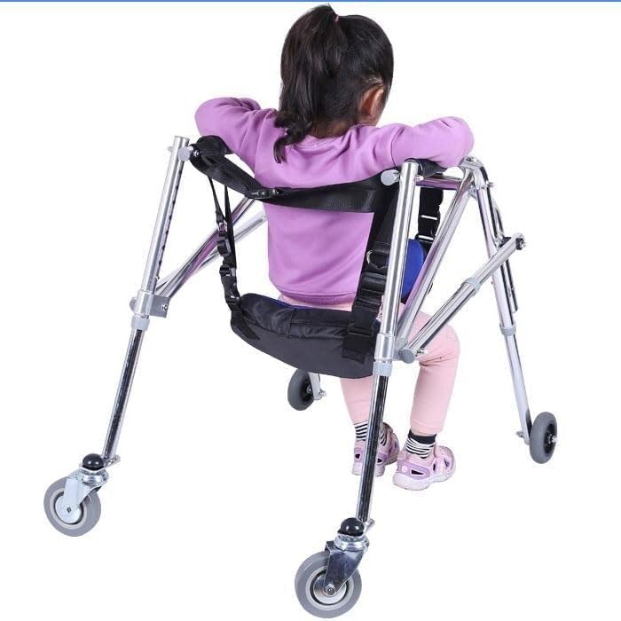 Folding Walker Walking Frame Adjustable Height Walker for Kids Cerebral Palsy Disability Rehabilitation Auxiliary Walking Frame (Size : Large)