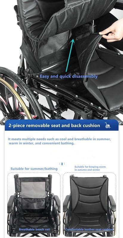 Manual Wheelchair, Lightweight Folding Wheelchair, Reclining Wheelchair, Shower Chair, Bathing Wheelchair, Mobility Scooter for The Elderly and Disabled