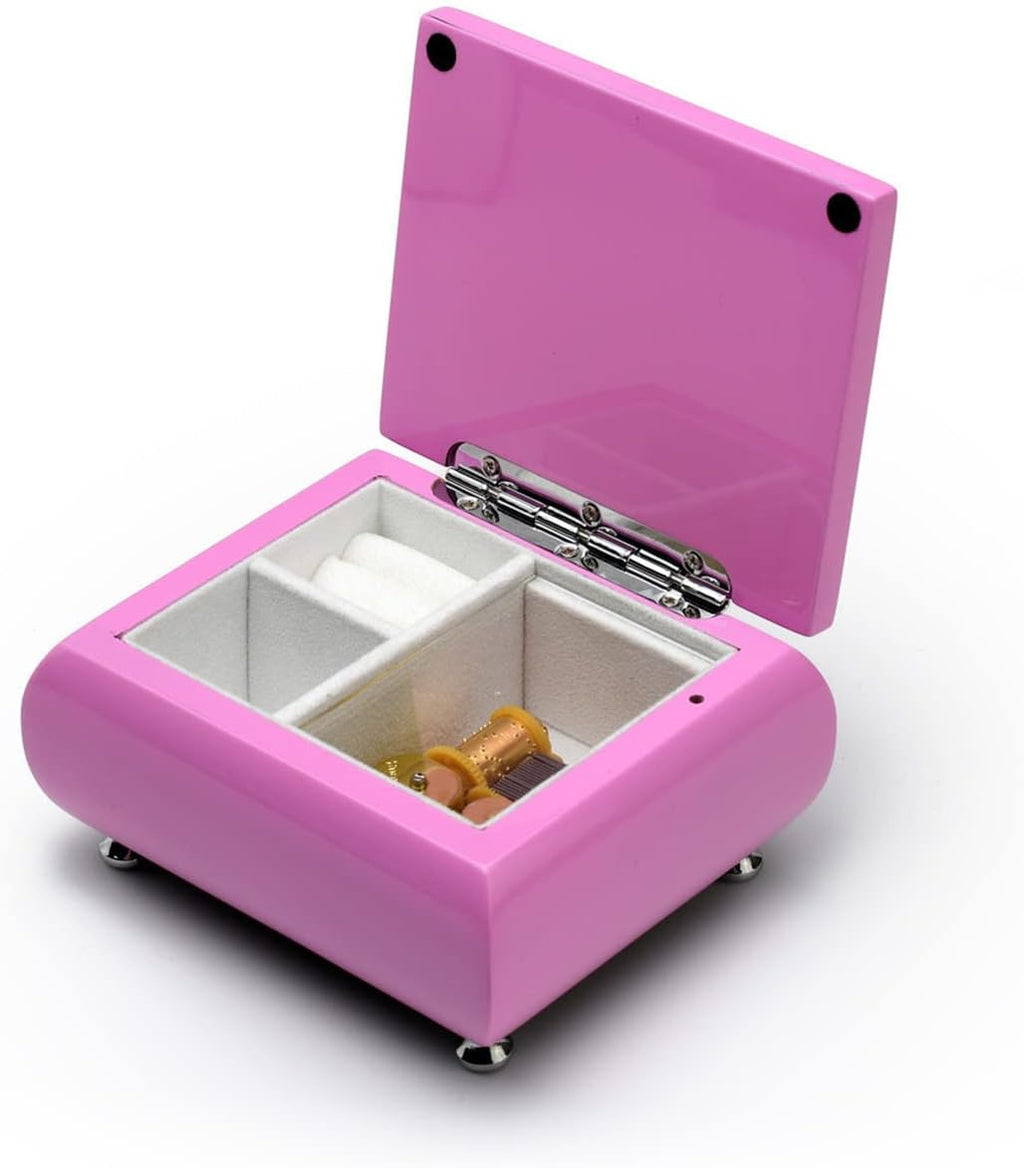 MusicBoxAttic Adorable High Gloss 23 Note Pink Musical Jewelry Box Girls Keepsake - Love Story (Love Story the Movie)