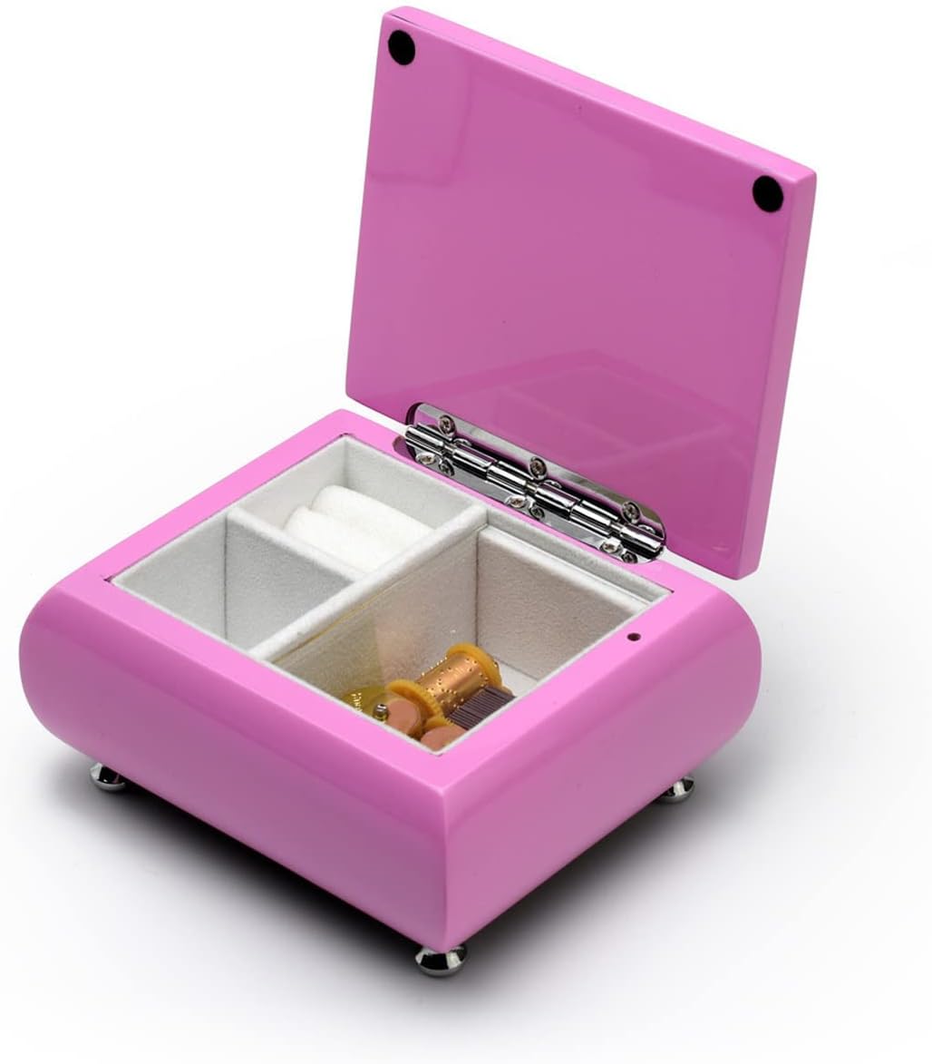 MusicBoxAttic Adorable High Gloss 23 Note Pink Musical Jewelry Box Girls Keepsake - Love Story (Love Story the Movie)