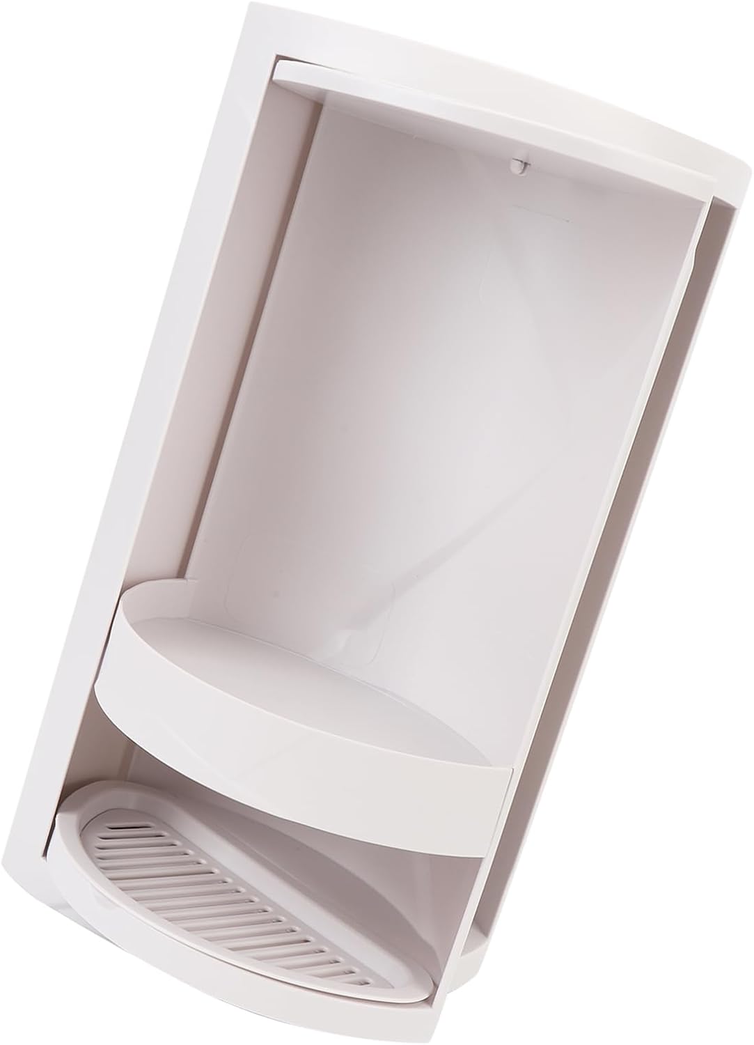 PP Bathroom Corner Shelf, 360 Degree Rotating, 2 Tier Cosmetic Storage Rack with Design, Proof, Spacious Countertop Organizer for Bedroom, Kitchen, and Bath (Grey)