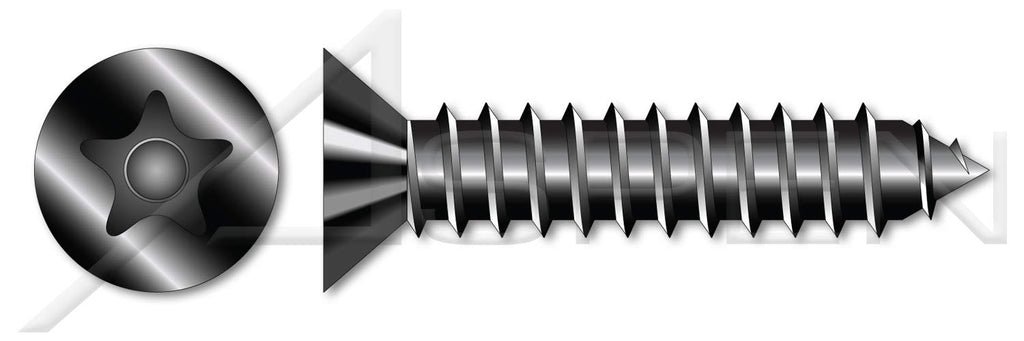 (1000 pcs) #14 X 3/4', Self-Tapping Sheet Metal Screws, Flat Countersunk Head Tamper-Resistant Torx Plus(r) Pin Drive, Type AB, Steel, Black Oxide