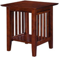 Pemberly Row End Table Coffee Accent Table, Square, Contemporary, Indoor with 1 Shelf in Solid Wood, Walnut