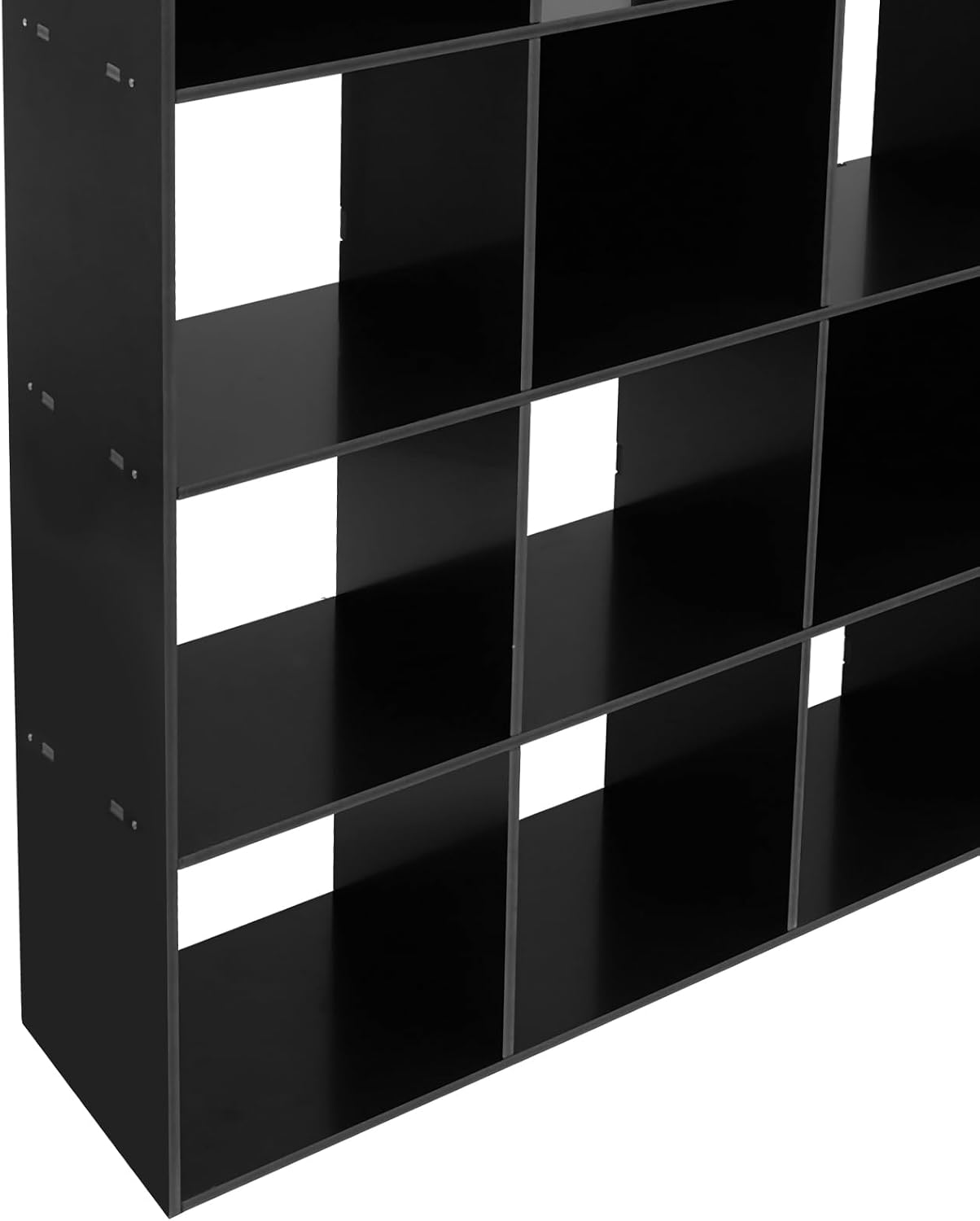 Ladder Cube Storage Bookcase 15-Cube Organizer for Home & Office L-Shaped Corner Shelf Freestanding L-Shaped Stepped Bookcase for Living Room Bedroom (Black, 15-Cube)