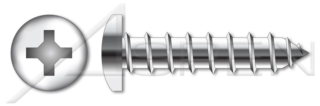 (500 pcs) #14 X 2-1/2', Self-Tapping Sheet Metal Screws, Type A, Pan Phillips Drive, Stainless Steel