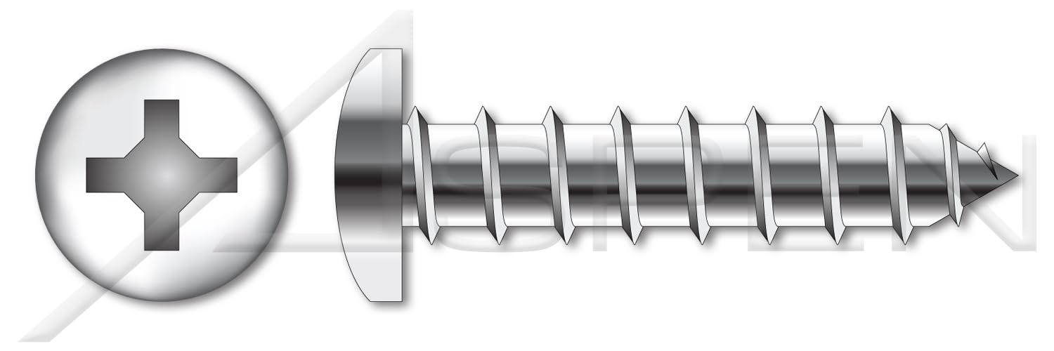 (500 pcs) #14 X 2-1/2', Self-Tapping Sheet Metal Screws, Type A, Pan Phillips Drive, Stainless Steel