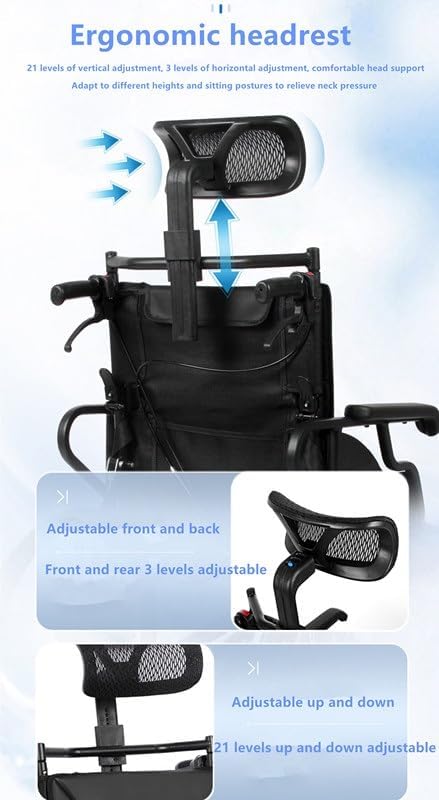 Manual Wheelchair, Lightweight Folding Wheelchair, Reclining Wheelchair, Shower Chair, Bathing Wheelchair, Mobility Scooter for The Elderly and Disabled