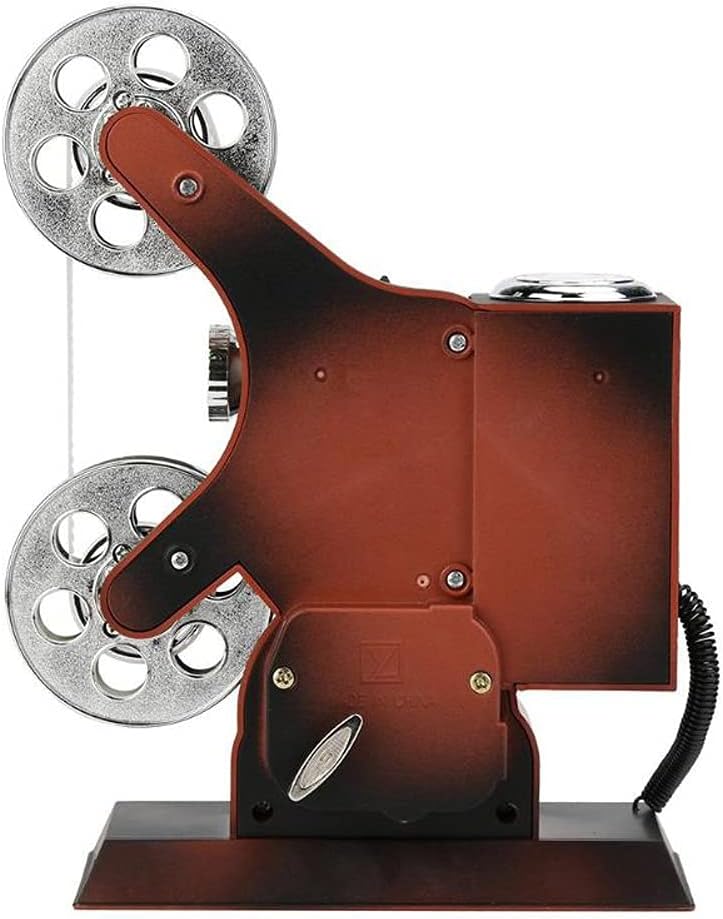 Antique Retro Movie Film Projector Music Box Wood Metal Musical Boxes Birthday Gift Toy for Kids Vintage Wedding Home Decoration