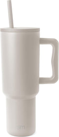 Simple Modern 40 oz Trek Tumbler with Handle and Straw Lid | Cup Holder Friendly Insulated Stainless Steel Travel Mug | Almond Birch (Pack of 12)