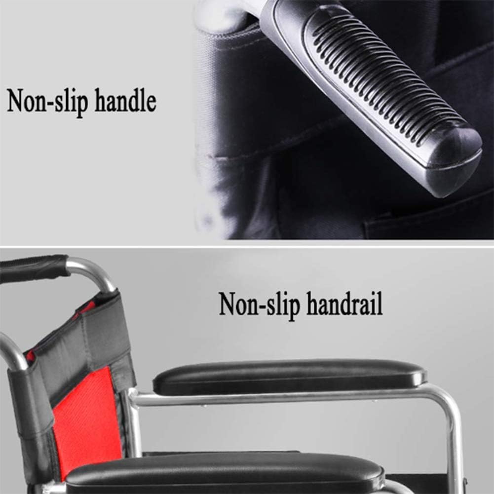 Wheelchairs Folding Aluminum Alloy Wheelchair Folding Comfortable Skid Armrests Old Man Carts Slip Wear-Resistant Pedals Disabled Scooter