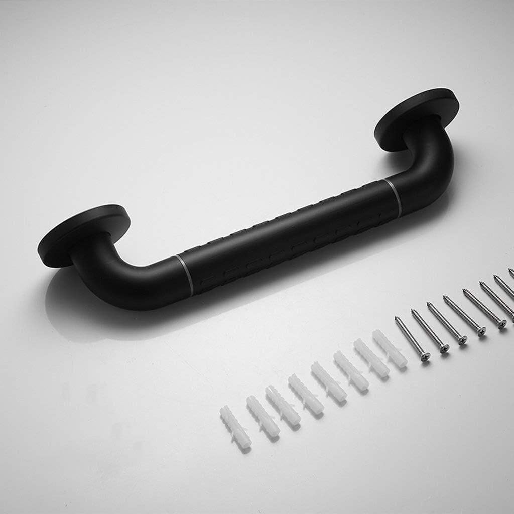 Bathroom Grab Rails Hand Rail Disability Aids Bathroom Grab Handrail Toilet Grab Rail Handrail Bathtub Grab Bar Shower Handle Safety (Black 38C
